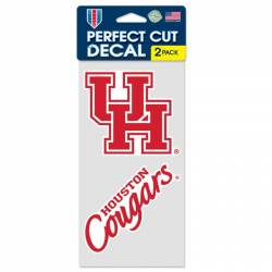 University Of Houston Cougars Script - Set of Two 4x4 Die Cut Decals