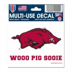 University Of Arkansas Razorbacks Woo Pig Sooie - 3x4 Ultra Decal