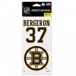 Patrice Bergeron #37 Boston Bruins - Set of Two 4x4 Die Cut Decals