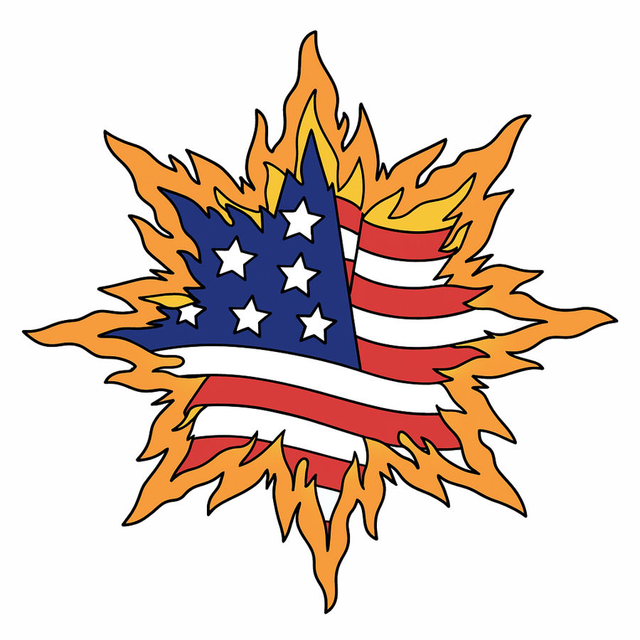 Sunburst Flag - Sticker