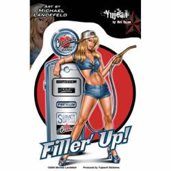 Filler Up Pin Up Girl Michael Landefeld  - Sticker