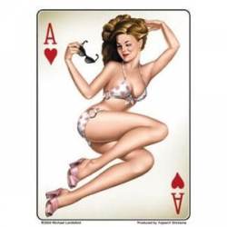 Ace Of Hearts Pinup Michael Landefeld - Sticker