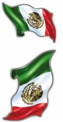 Mexican Mexico Flags - Set of 2 Sticker Sheet