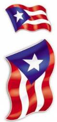 Puerto Rico Flags - Set of 2 Sticker Sheet