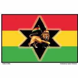 Rasta Lion Flag - Vinyl Sticker