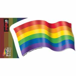 Wavy Rainbow LGBTQ Flag - Vinyl Sticker