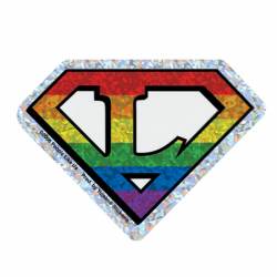 Diamond Super Lesbian LGBTQ Rainbow Pride - Holographic Sticker