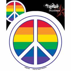 LGBTQ Pride Rainbow Peace Sign - Vinyl Sticker