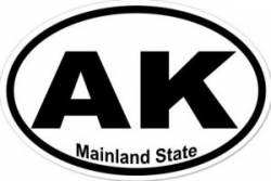 Mainland State Alaska - Oval Sticker