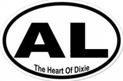 Heart of Dixie Alabama - Oval Sticker