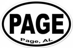 Page Alabama - Oval Sticker