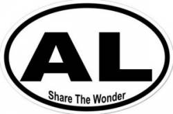 Share The Wonder Alabama - Oval Sticker