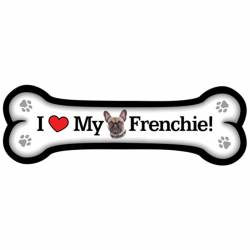 I Love My Frenchie - Dog Bone Magnet