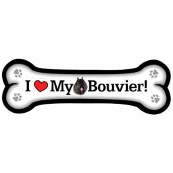 I Love My Bouvier - Dog Bone Magnet