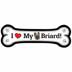 I Love My Briard - Dog Bone Magnet