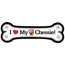 I Love My Chessie - Dog Bone Magnet