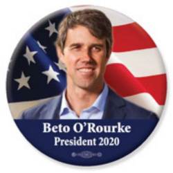 Beto O'Rourke President 2020 Flag Portrait - Button