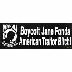 POW MIA Boycott Jane Fonda - Bumper Sticker