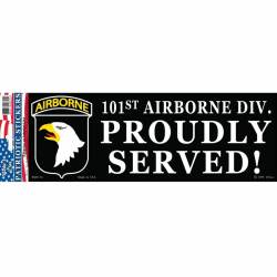 United States Army 101st Airborne Division Proudly Served - Bumper Sticker