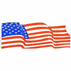 United States of America USA Wavy Flag - Bumper Sticker
