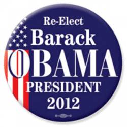 Re-Elect Barack Obama President 2012 - 3 Inch Button