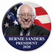 Bernie Sanders President 2020 Flag Portrait - Campaign Button