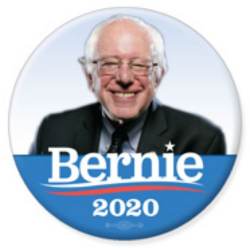 Bernie Sanders President 2020 Blue Portrait - Campaign Button