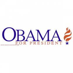 Obama For President Torch - Bumper Sticker