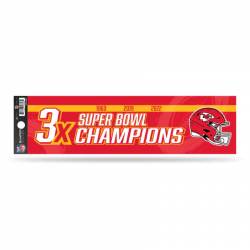 Kansas City Chiefs 3 Time Super Bowl Champions - Bumper Sticker