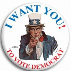 Democrat Uncle Sam - Button