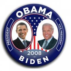 Obama and Biden 2008 Flag - Button