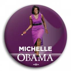 Michelle Obama Purple - Button