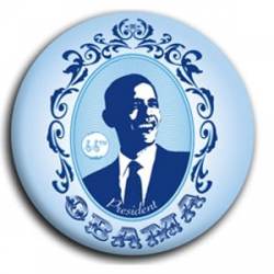 44th President Obama Blue - Button