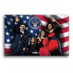 Obama Flag and Family - Button