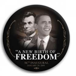Lincoln and Obama - Button