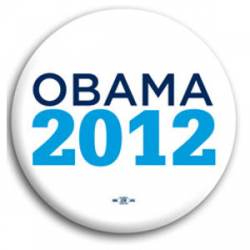 Obama 2012 White - Button