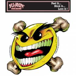 Chaos-Smiley Face Flyin Crossbones - Vinyl Sticker
