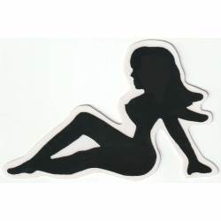 Trucker Mama Black Mini Mudflap Girl - Vinyl Sticker