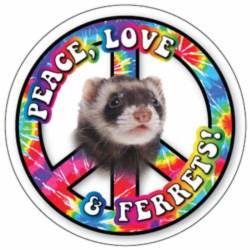 Peace Love & Ferrets - Circle Magnet