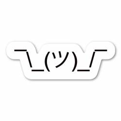 Shrug Emoji Text Face - Vinyl Sticker