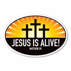 Jesus Is Alive Matthew 28 - Oval Sticker