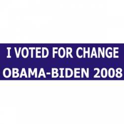 I Voted For Change 2008 - Bumper Sticker