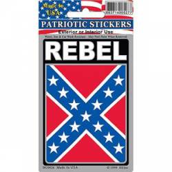 Rebel Flag Vertical - Prismatic Rectangle Sticker