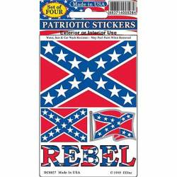 Confederate Rebel Flag - Set of 4 Stickers