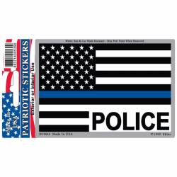 Thin Blue Line Police Script American Flag - Prismatic Rectangle Sticker