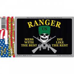 Army Ranger Mess With The Best Die With The Rest - Prismatic Rectangle Sticker