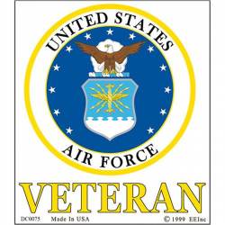 United States Air Force Veteran - Clear Window Decal