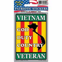 Vietnam Veteran God Duty Country - Prismatic Rectangle Sticker