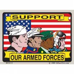 Support Our Armed Forces - Prismatic Rectangle Sticker