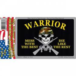 Army Warrior Mess With The Best Die With The Rest - Prismatic Rectangle Sticker